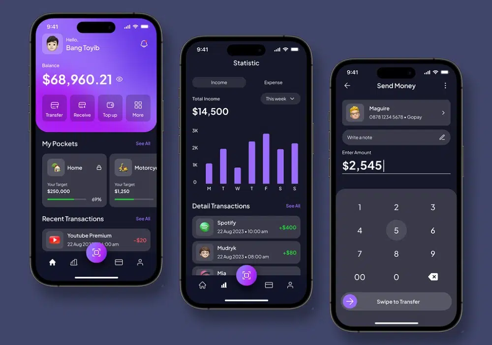 an e wallet interface
